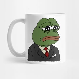 sad pepe in suit Mug